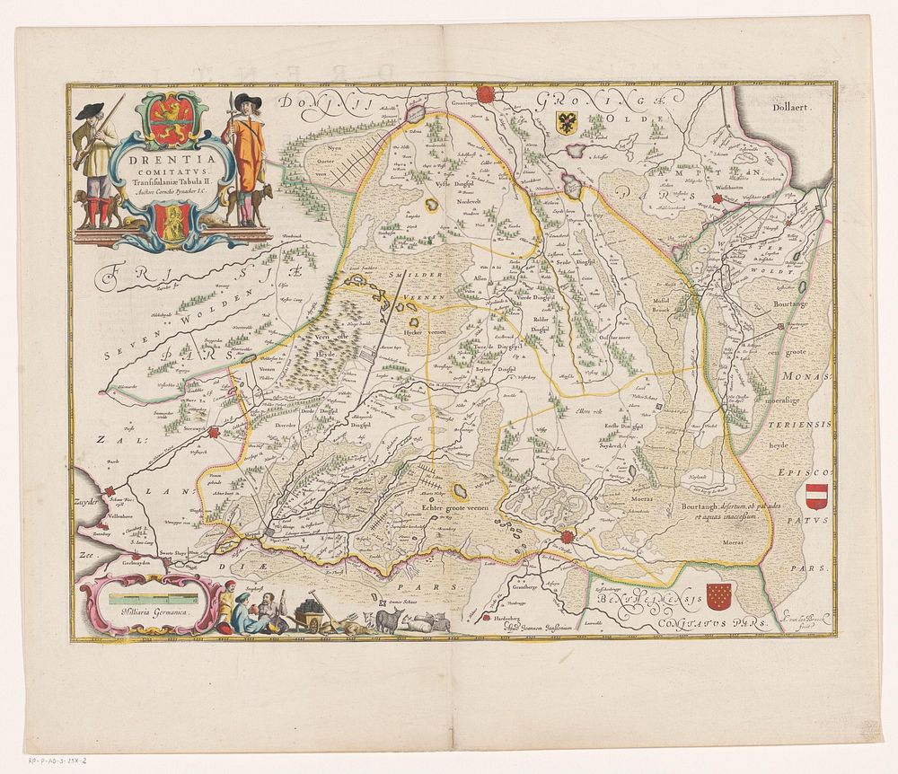 Kaart van Drenthe (1666) by Abraham van den Broeck, Cornelis Pijnacker, Johannes Janssonius and Johannes Janssonius van…