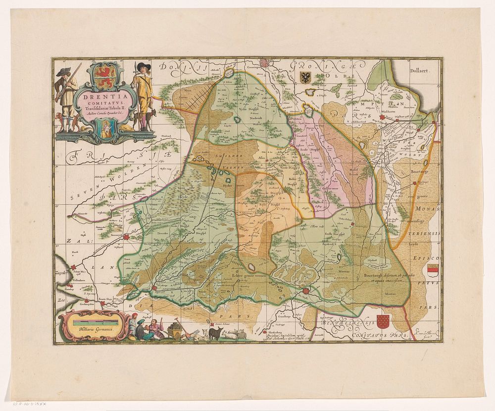 Kaart van Drenthe (1675 - 1711) by Abraham van den Broeck, Cornelis Pijnacker, Pieter Schenk I and Gerard Valck