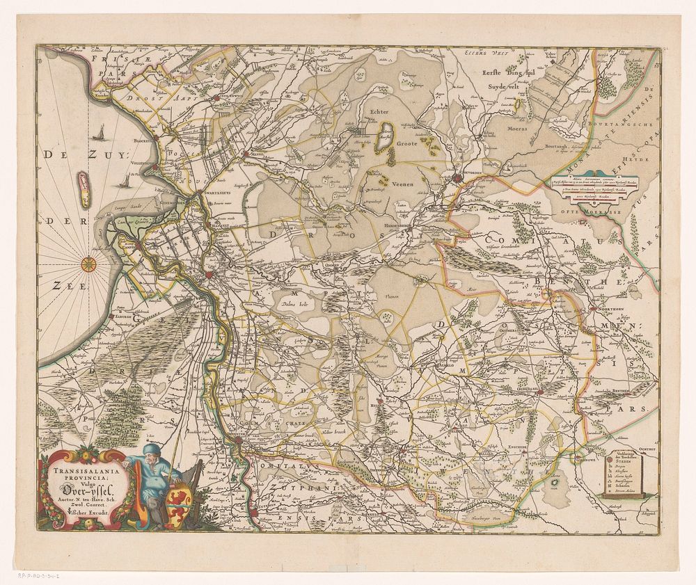 Kaart van Overijssel (1640 - 1652) by anonymous, Nicolaas ten Have and Claes Jansz Visscher II