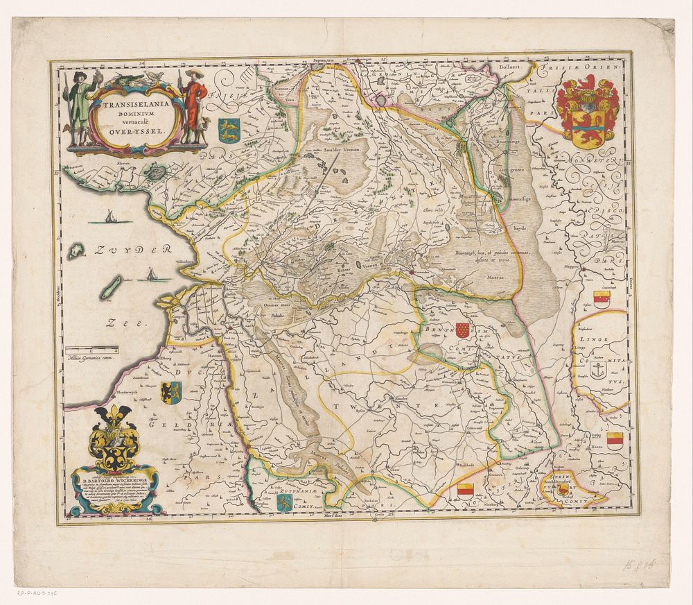 Kaart van Overijssel (1642) by anonymous, Johannes Willemszoon Blaeu, Cornelis Blaeu and Barthold Wicheringe