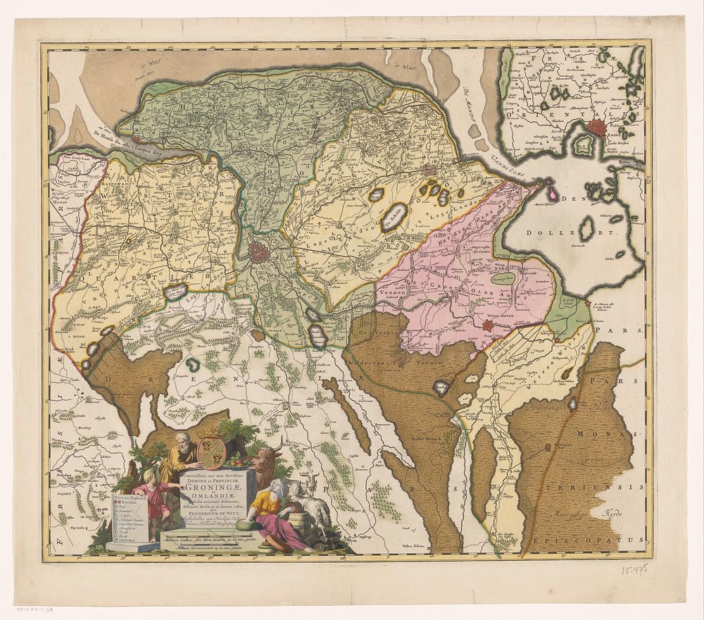 Kaart van de provincie Groningen (c. 1685) by Frederik de Wit, Frederik de Wit, Frederik de Wit, Staten van Holland en West…