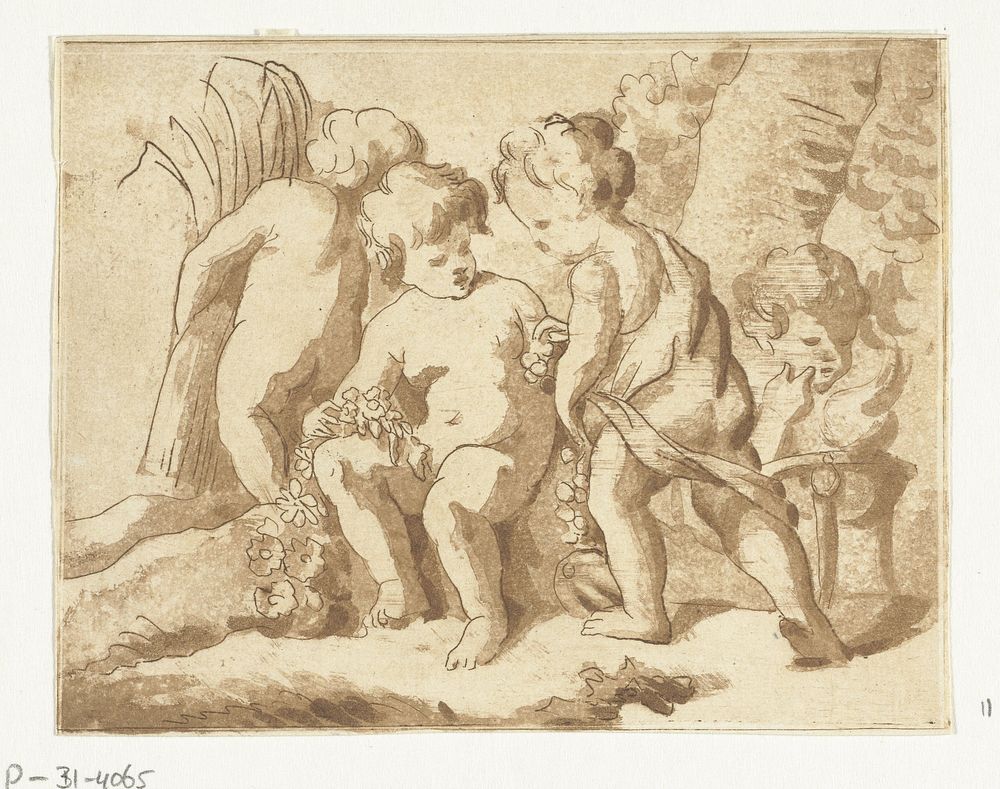 Vier seizoenen voorgesteld door vier kinderen (1778 - 1838) by Anthonie van den Bos and Jan Punt