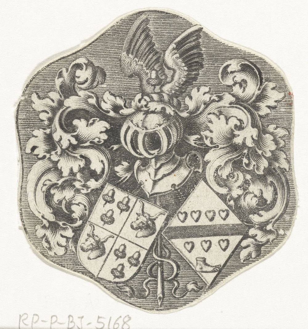 Twee wapenschilden (c. 1560 - c. 1623) by Theodor de Bry and Johann Theodor de Bry