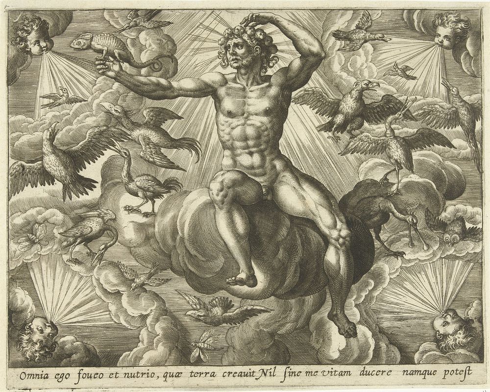 Lucht (1580 - 1584) by Adriaen Collaert, Maerten de Vos and Gerard de Jode