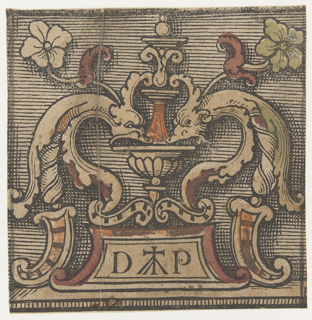 Ornament met het drukkersmerk van Doen Pietersz. (1504 - 1533) by anonymous, Lucas van Leyden, Jacob Cornelisz van Oostsanen…