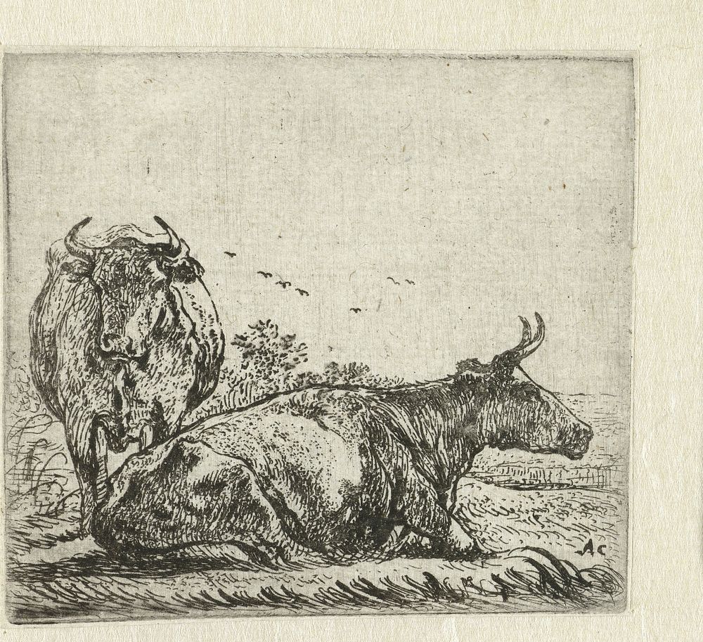 Twee koeien (1630 - 1691) by Aelbert Cuyp and Aelbert Cuyp