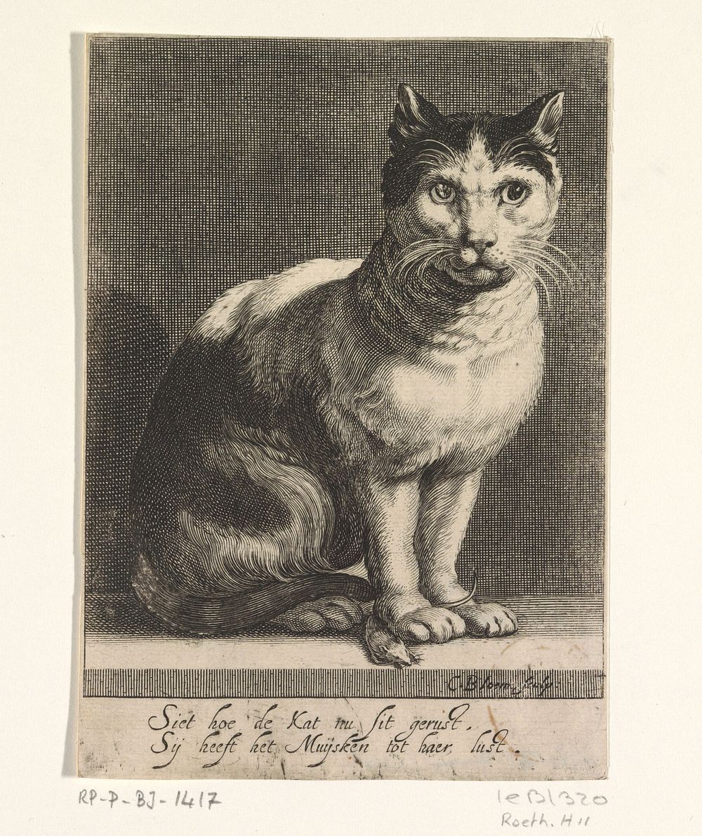 Kat met muis (c. 1625) by Cornelis Bloemaert II