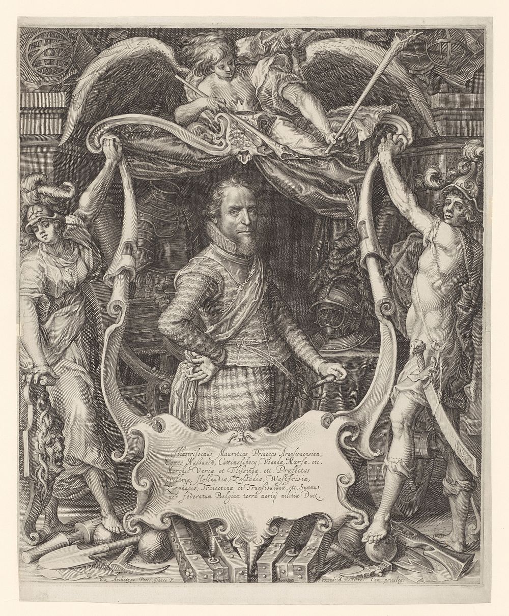 Portret van Maurits, prins van Oranje (1590 - 1625) by Boëtius Adamsz Bolswert, Pieter Isaacsz and Boëtius Adamsz Bolswert