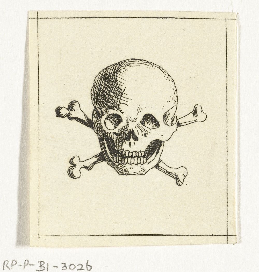 Schedel met gekruiste botten (1778 - 1838) by Anthonie van den Bos