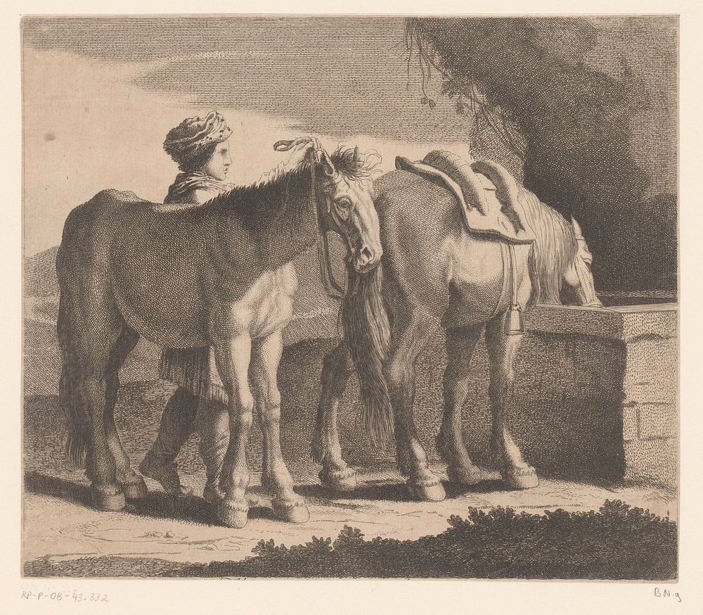 Drinkende paarden (1616 - 1689) by Charles II Errard, Charles II Errard and Franse kroon