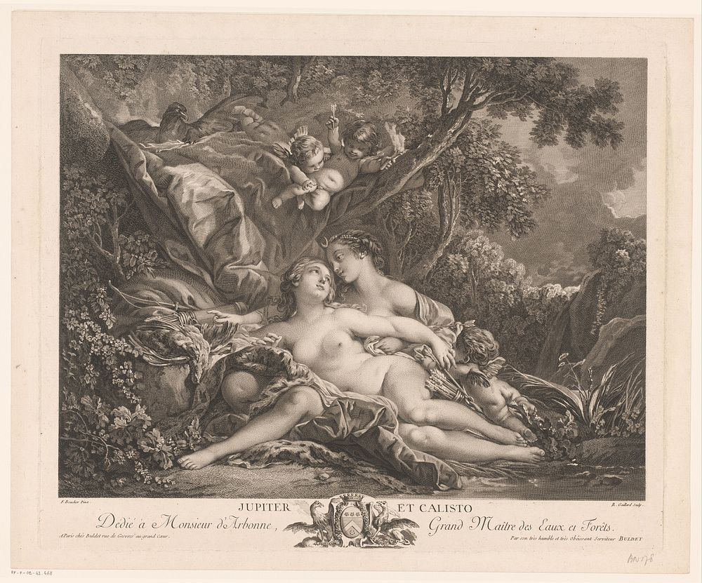 Jupiter en Callisto (in or before 1777) by René Gaillard, François Boucher, Denis Charles Buldet, Denis Charles Buldet and d…