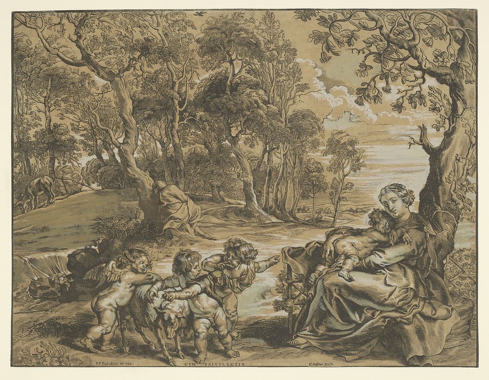 Rest on the Flight into Egypt (1606 - 1640) by Christoffel Jegher, Peter Paul Rubens, Peter Paul Rubens and Peter Paul Rubens