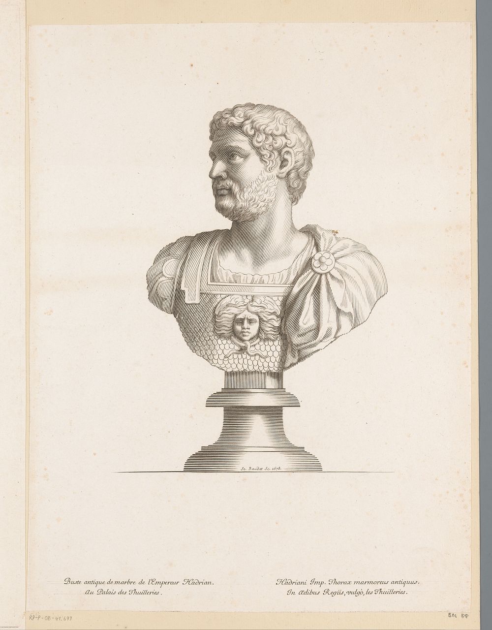 Antieke buste van keizer Hadrianus (1678) by Etienne Baudet