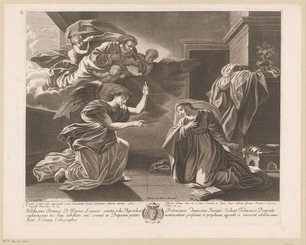 Annunciatie (1632 - 1657) by Jean Couvay, Nicolas Poussin, Pierre Mariette I, Jean Couvay and Henrico Legrant