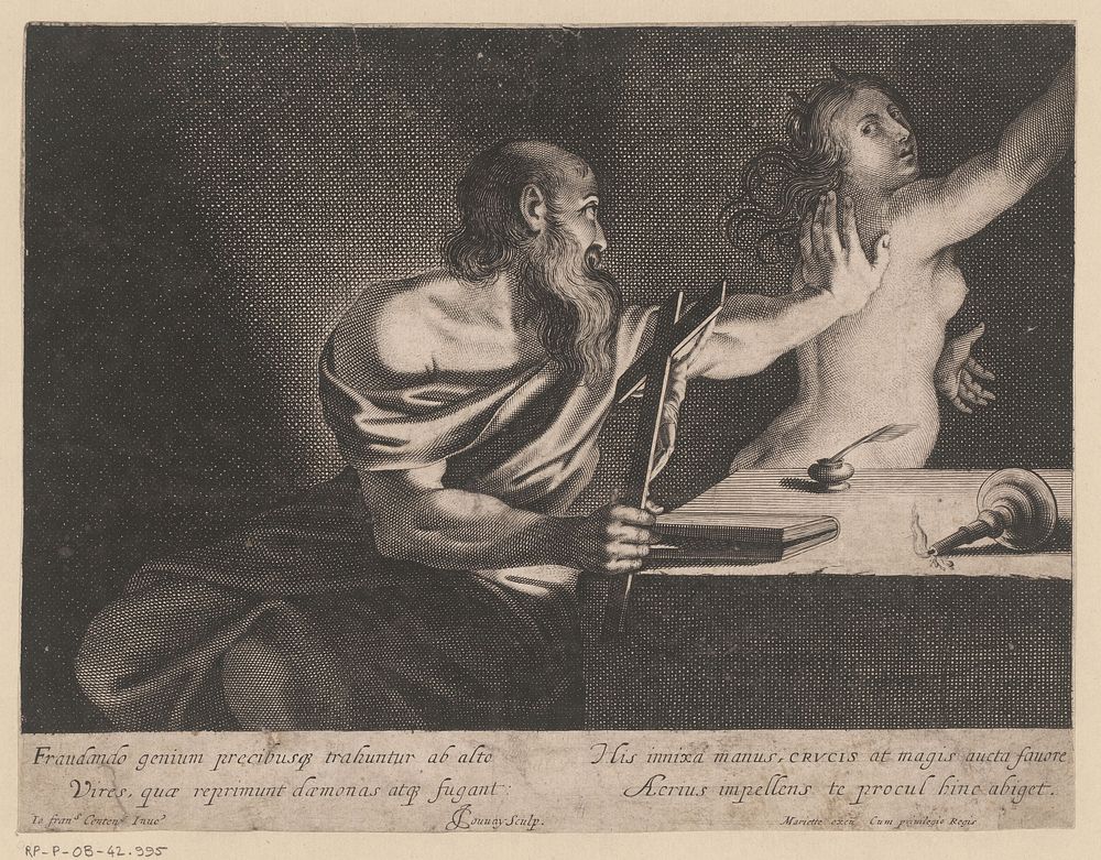 Verzoeking van Antonius (1632 - 1657) by Jean Couvay, Guercino, Pierre Mariette I and Franse kroon