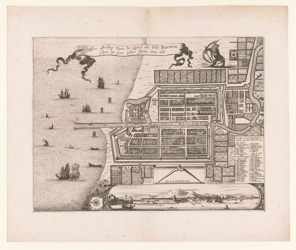 Plattegrond van Batavia (1669) by anonymous, Arnoldus Montanus and Jacob van Meurs