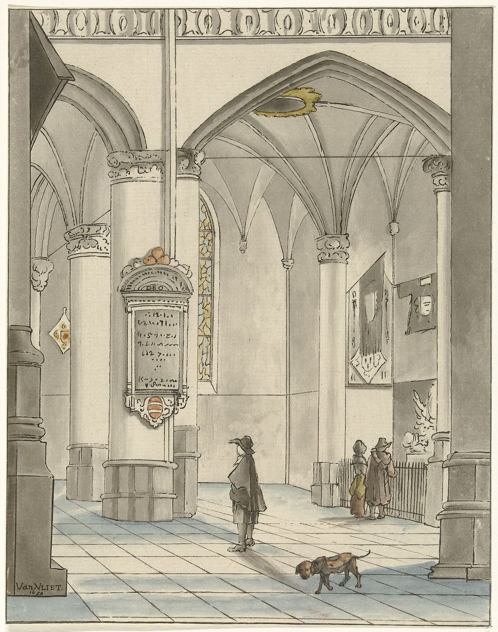 Kerkinterieur (1821) by Christiaan Josi, Hendrick Cornelisz van Vliet and Cornelis Ploos van Amstel