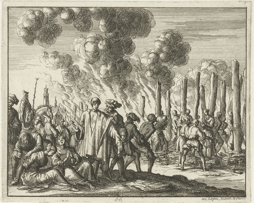 Tachtig ketters te Straatsburg verbrand (1685) by Jan Luyken, Jan Luyken, Jacobus van der Deyster, Herman van den Bergh…