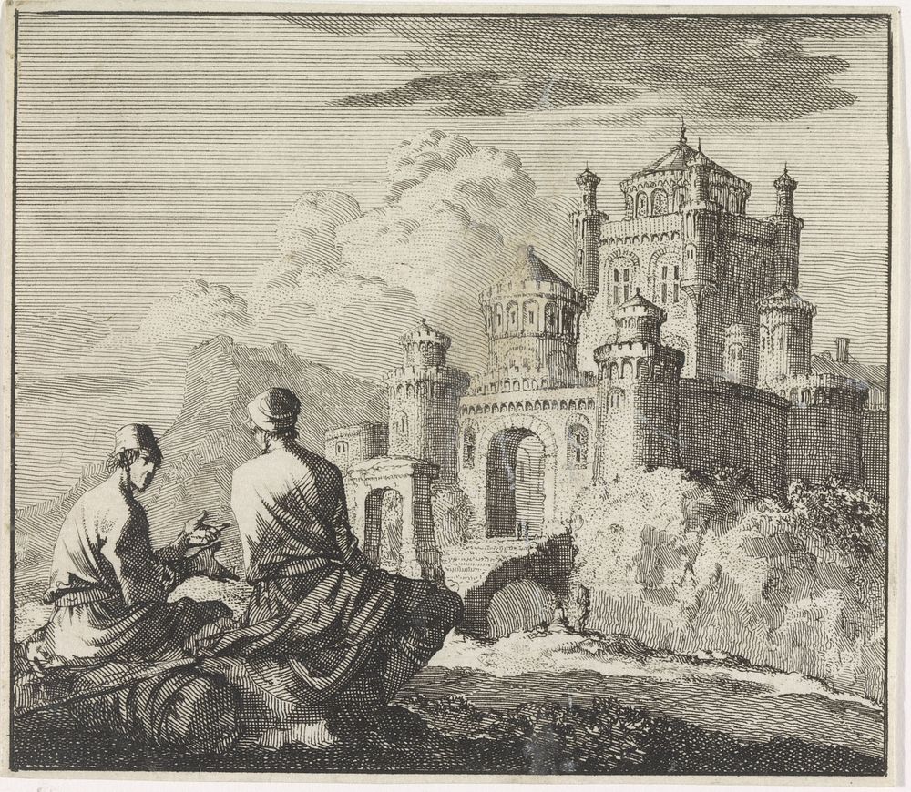Embleem: burcht (1695 - 1705) by Jan Luyken and Christoph Weigel
