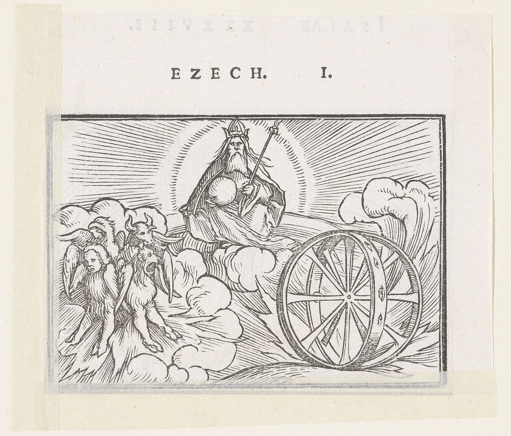 Visioen van Ezechiël met God en symbolen van vier evangelisten (1538) by Hans Holbein II and Veit Rudolf Specklin