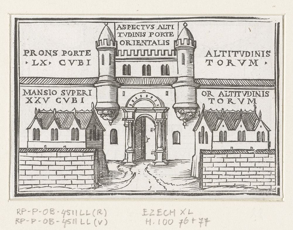 Oostpoort van de nieuwe tempel in visioen van Ezechiël (1538) by Hans Holbein II and Veit Rudolf Specklin