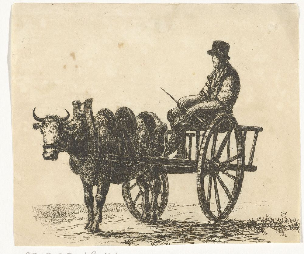 Man op een ossekar (1784 - 1848) by Otto Baron Howen