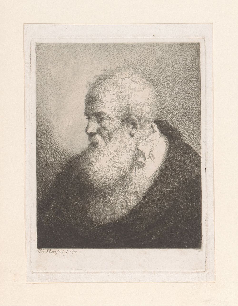 Portret van een onbekende man met baard (1802) by Michał Płoński