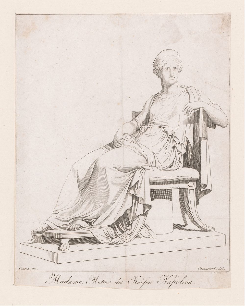 Portret van Maria Laetitia Ramolino (1807 - 1849) by C Müller, Vincenzo Camuccini and Antonio Canova