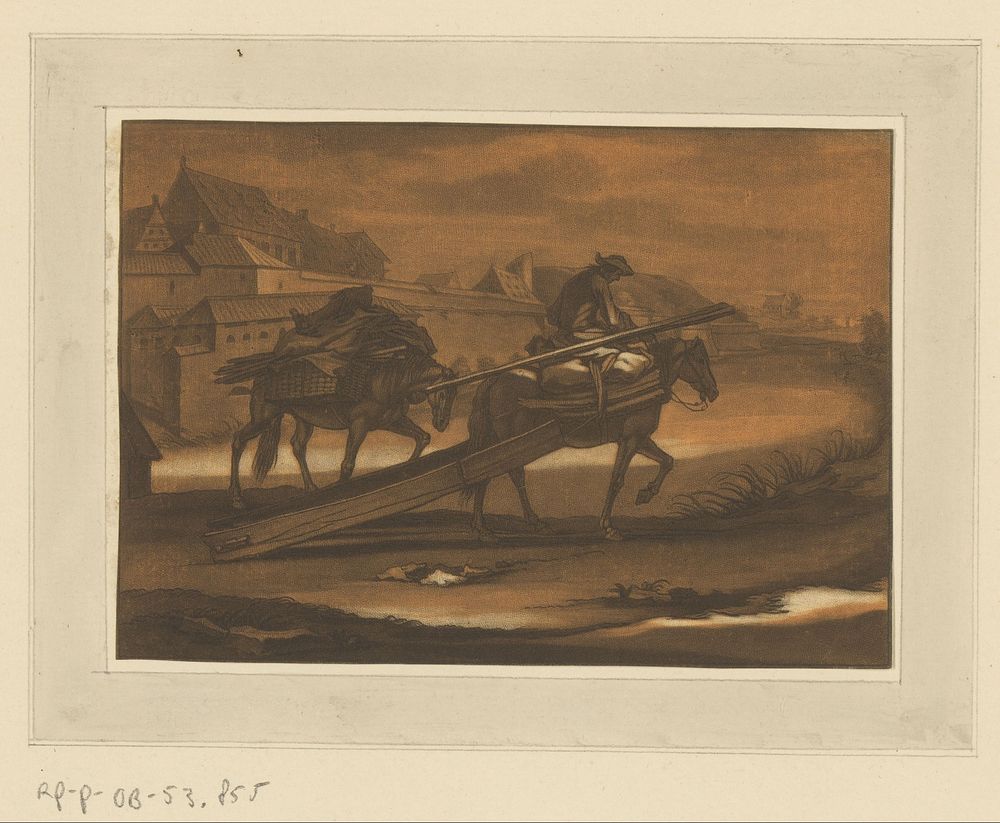 Ruiter met twee bepakte paarden (1718 - 1781) by Christian Rugendas, Georg Philipp Rugendas and Christian Rugendas