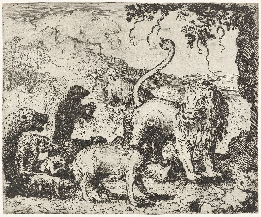 Beklag van Isengrijn de wolf (1665 - 1675) by Allaert van Everdingen