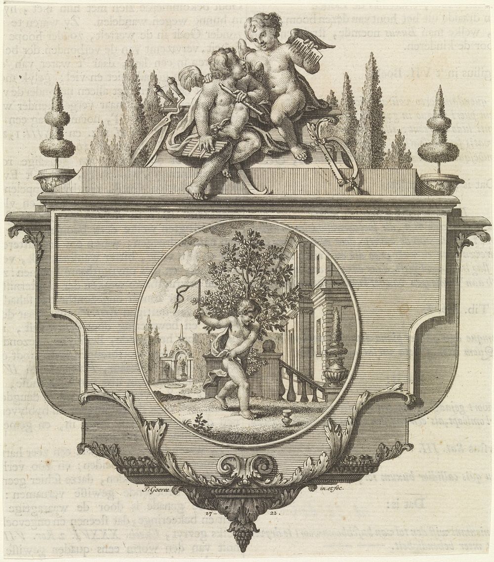 Embleem: boshout (1722) by Jan Goeree, Jan Goeree, Gerard onder de Linden and Johannes van Braam