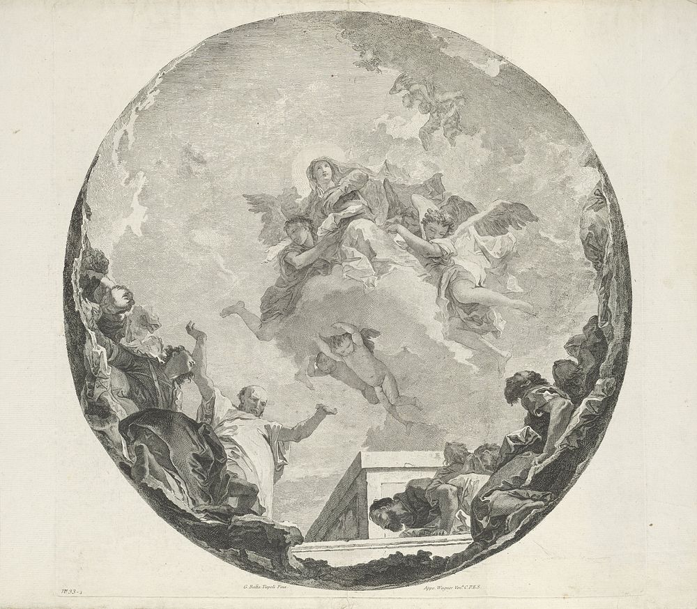 Hemelvaart van Maria (1739 - 1780) by Francesco Bartolozzi, Giovanni Battista Tiepolo, Joseph Wagner and Senaat van Venetië