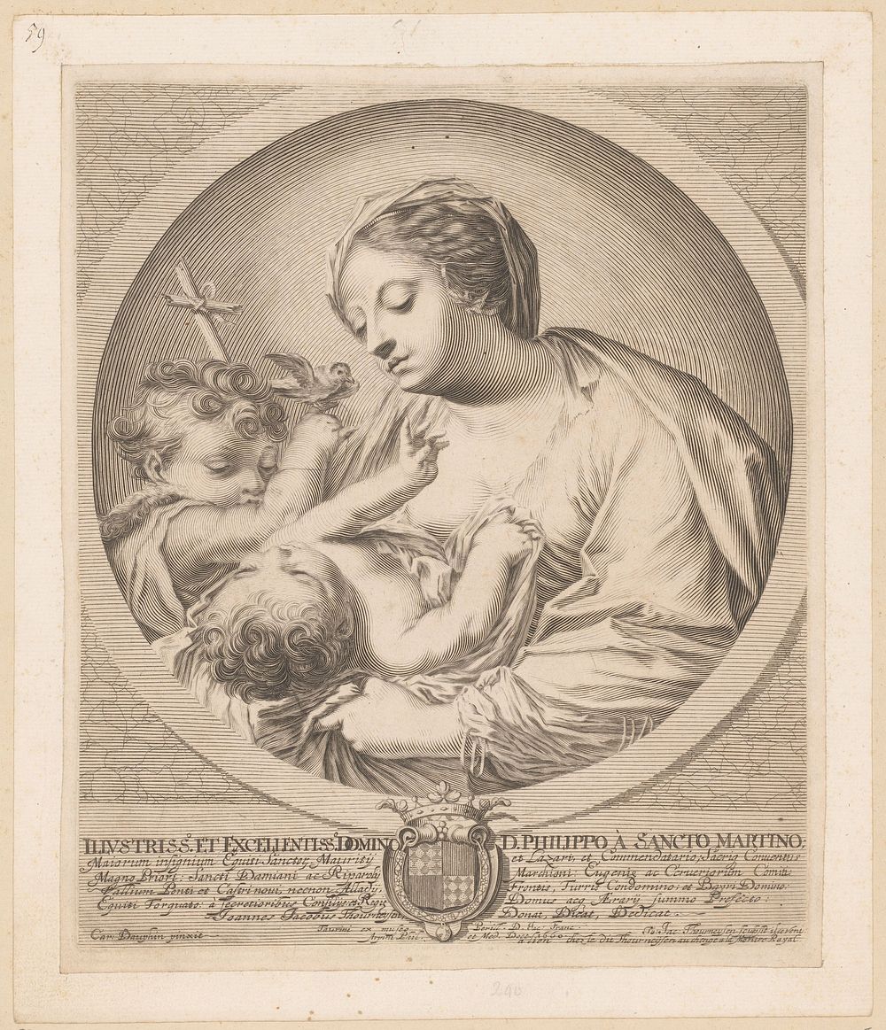 Maria met Kind en de jonge Johannes de Doper (1660) by Johann Jakob Thurneysen I, Charles Dauphin, Johann Jakob Thurneysen…