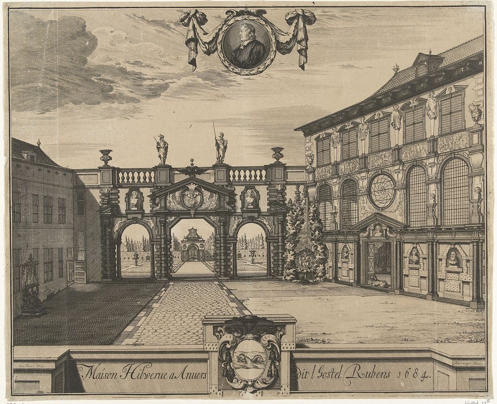 Rubenshuis te Antwerpen (1684) by Jacobus Harrewijn, François Harrewijn and Jacques van Croes