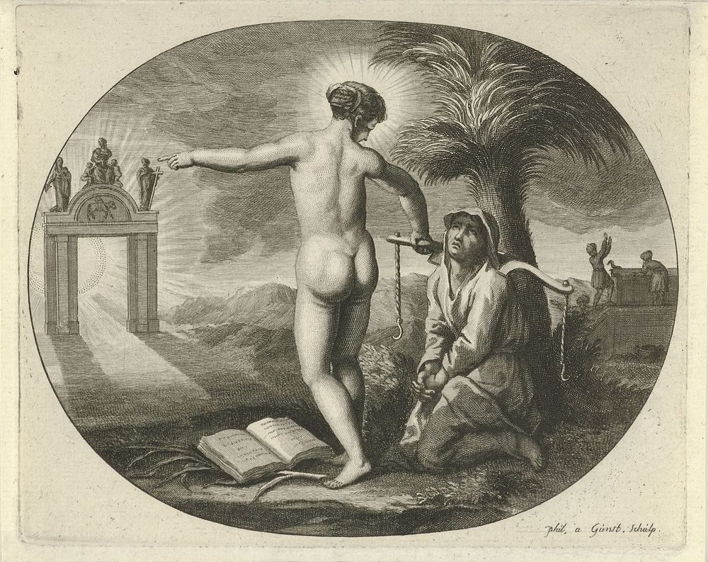 Emblematische voorstelling over het geloof (1685 - 1732) by Philip van Gunst