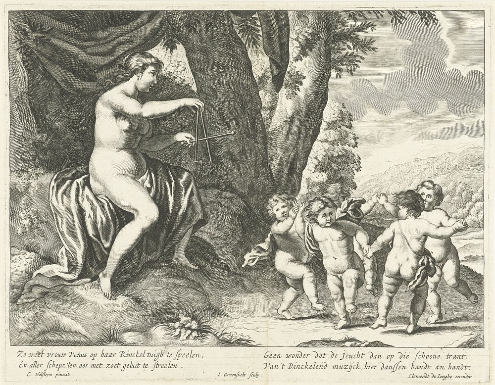 Venus en dansende putti (1679 - 1728) by Johannes Gronsveld, Cornelis Holsteyn and Clement de Jonghe