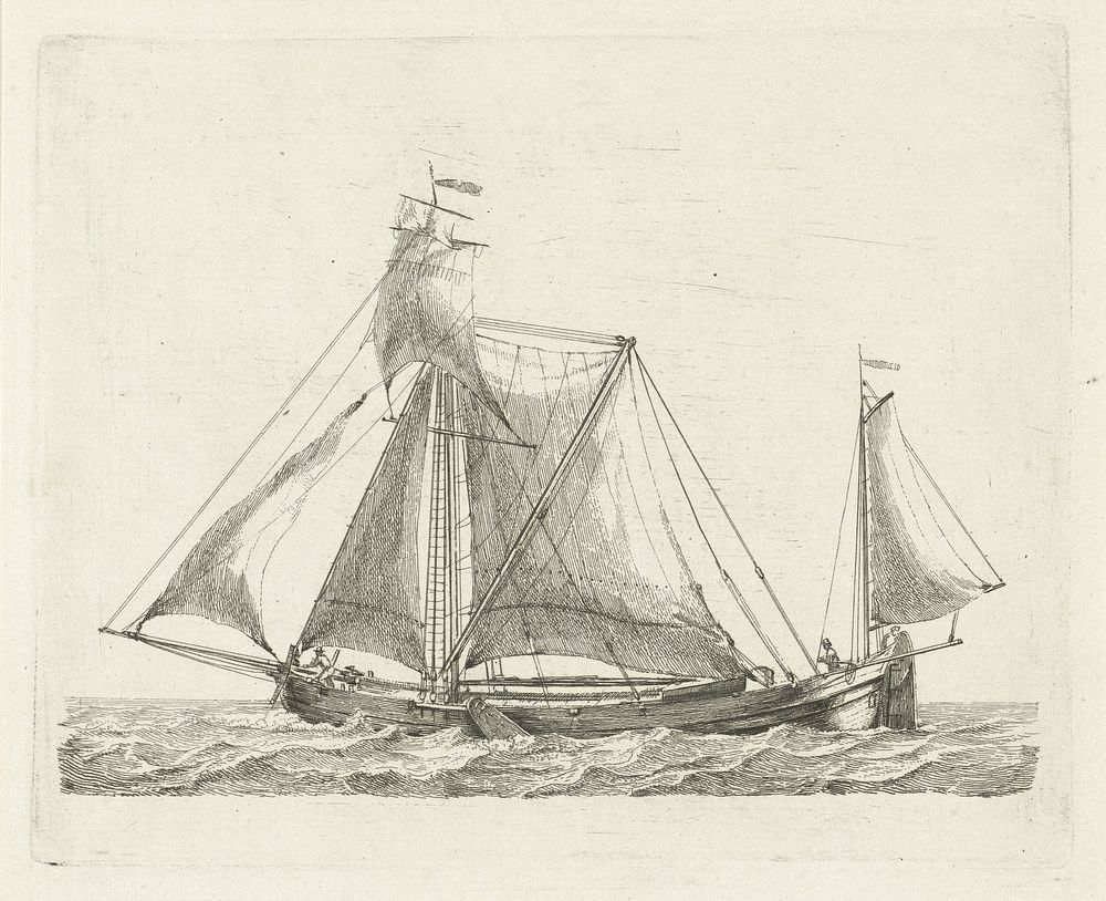 Tweemaster met twee figuren (1789) by Gerrit Groenewegen