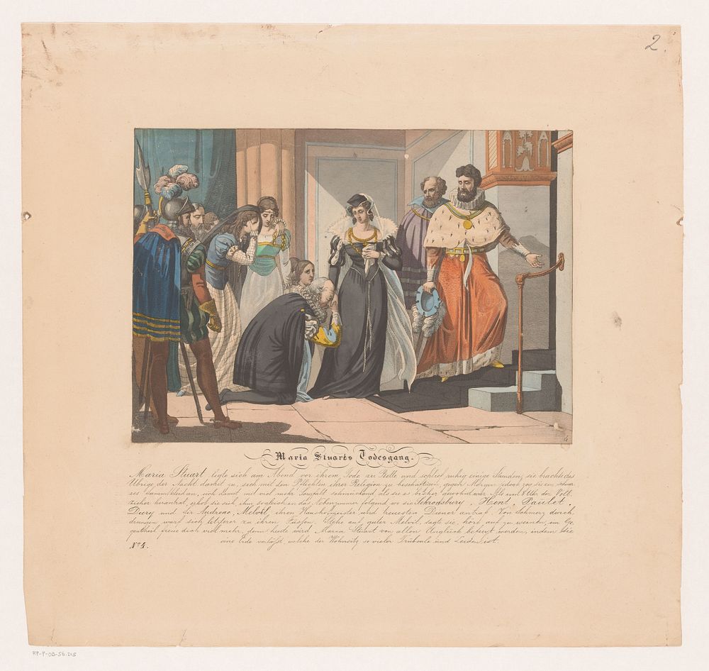 Maria I Stuart op weg naar het schavot (1800 - 1899) by Wolf graveur
