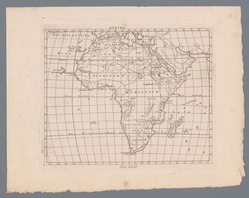 Kaart van Afrika (1774) by anonymous and Siegfried Lebrecht Crusius