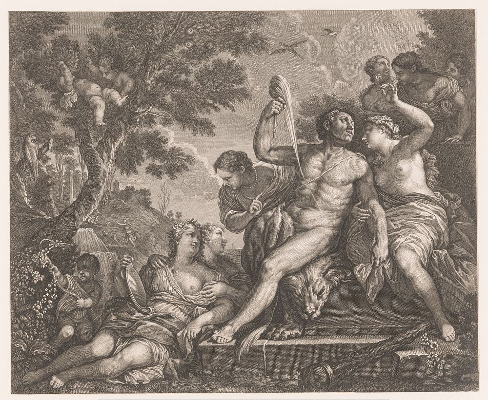 Hercules en Omphale (1700 - 1799) by anonymous