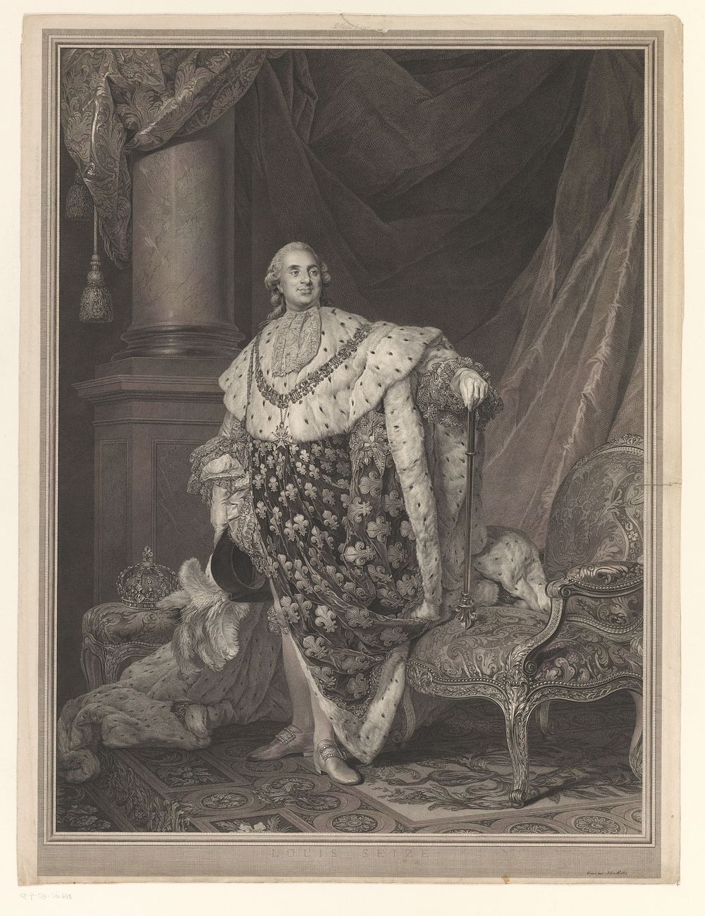 Portret van Lodewijk XVI, koning van Frankrijk (1790 - 1795) by Johann Gotthard Müller, Joseph Duplessis, François Dominique…