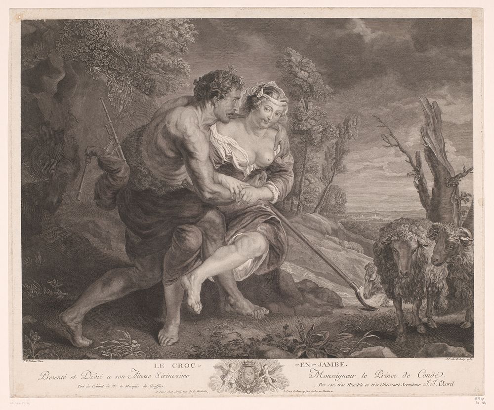 Man die een vrouw laat struikelen (1781) by Jean Jacques Avril I, Peter Paul Rubens, Jean Jacques Avril I, Jean Jacques…