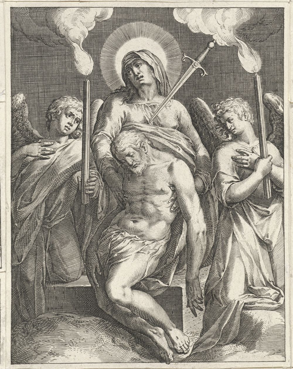 Pietà (1580 - 1600) by Johann Sadeler I, Hieronymus Wierix and Taddeo Zuccaro
