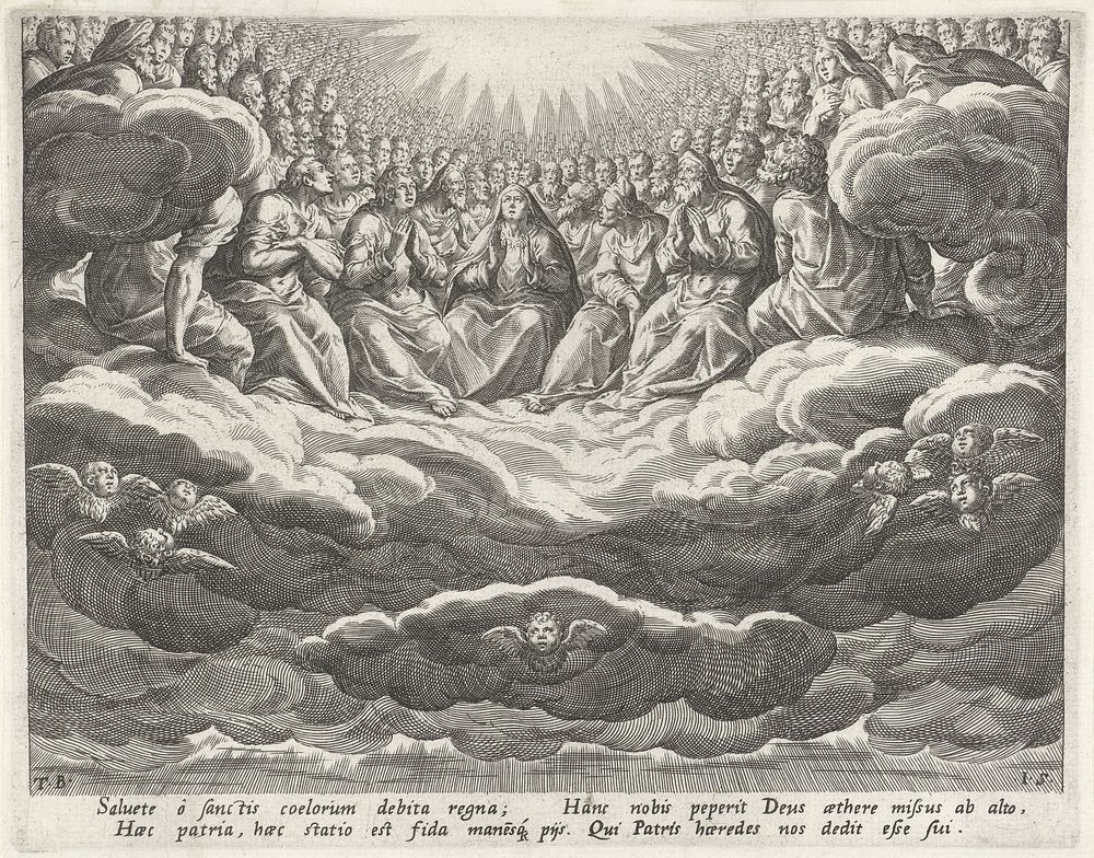 Hemel als een van de vier uitersten (1560 - 1600) by Johann Sadeler I, Dirck Barendsz and Johann Sadeler I