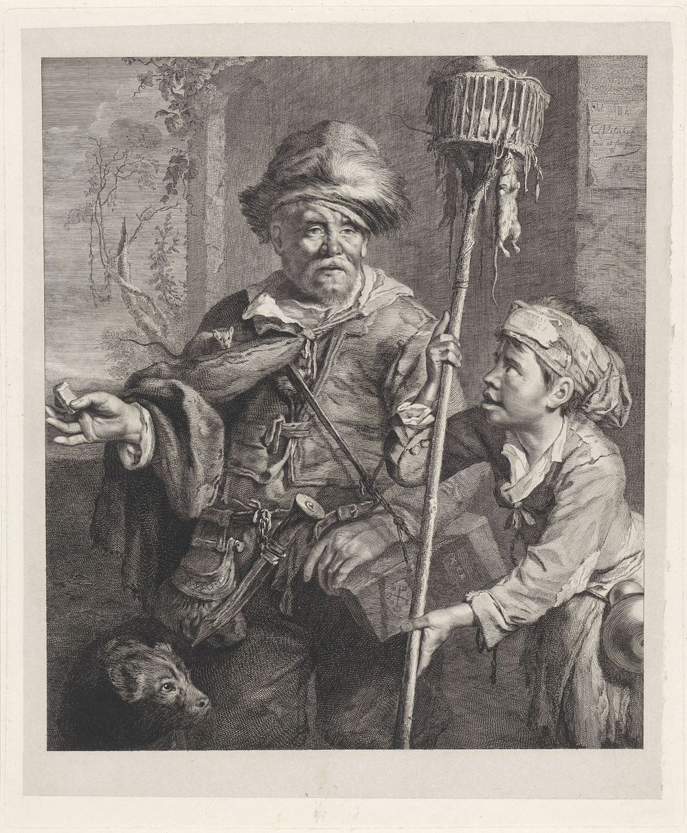 De rattenvanger met zijn knecht (1826 - 1886) by Dirk Jurriaan Sluyter, Cornelis Visscher II and Cornelis Visscher II