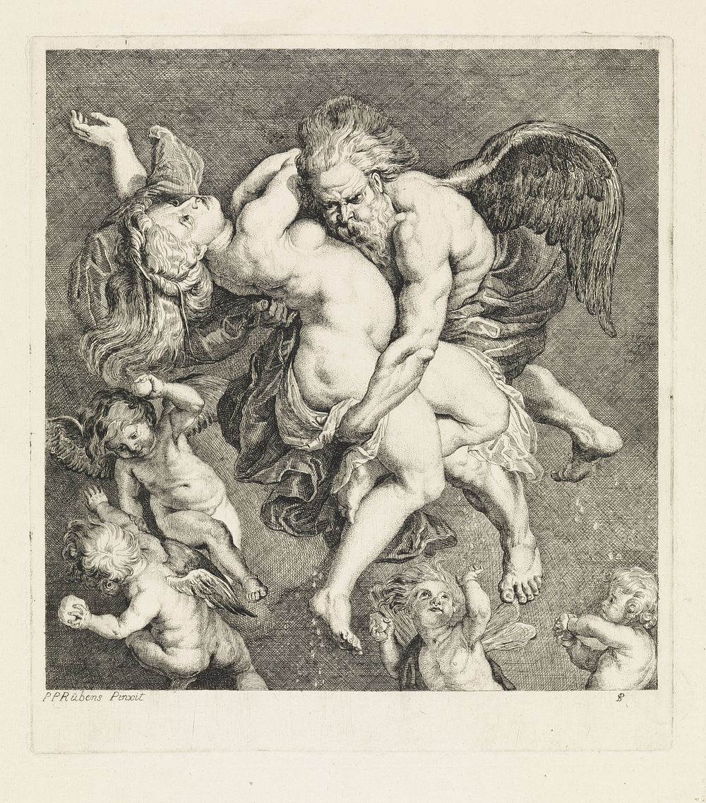 Boreas ontvoert Oreithyia (1747 - 1801) by Philippe Lambert Joseph Spruyt and Peter Paul Rubens