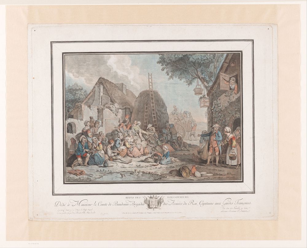 Rustende maaiers (1774) by Jean François Janinet, Petit, Pierre Alexandre Wille, Charles Le Père and Pierre Michel Avaulez…