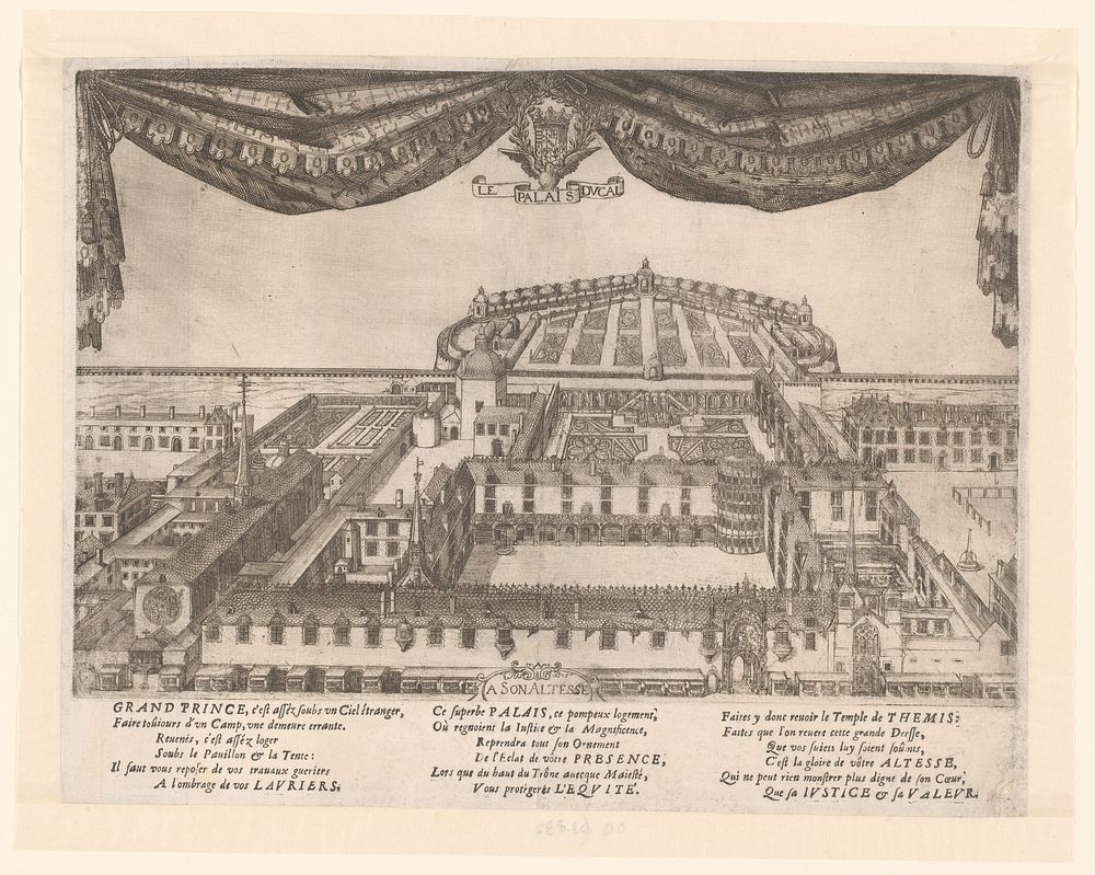 Gezicht op het hertogelijk paleis te Nancy (in or before c. 1600 - 1664) by Claude Deruet