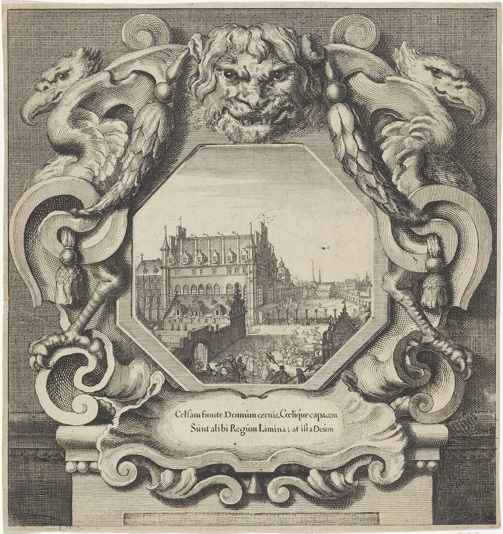 Gezicht op het Paleis op de Koudenberg te Brussel (1640) by Abraham Dircksz Santvoort and Nicolaas van der Horst