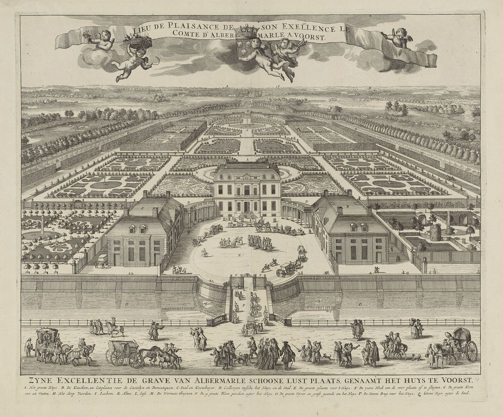 Gezicht op het Huis De Voorst te Eefde (1697 - 1718) by Daniël Stopendaal